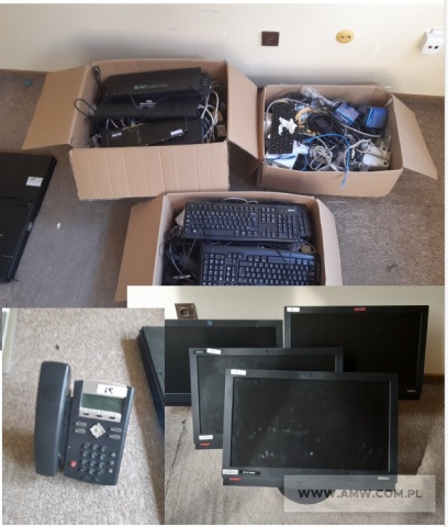 Sprzęt informatyczny (bez dysków twardych) - pakiet zawierający 24 poz. asort. (wg oddzielnego wykazu), w tym m.in.: komputery LENOVO THINKCENTRE, notebooki DELL, UPS AMC SMARTUPS itp. 